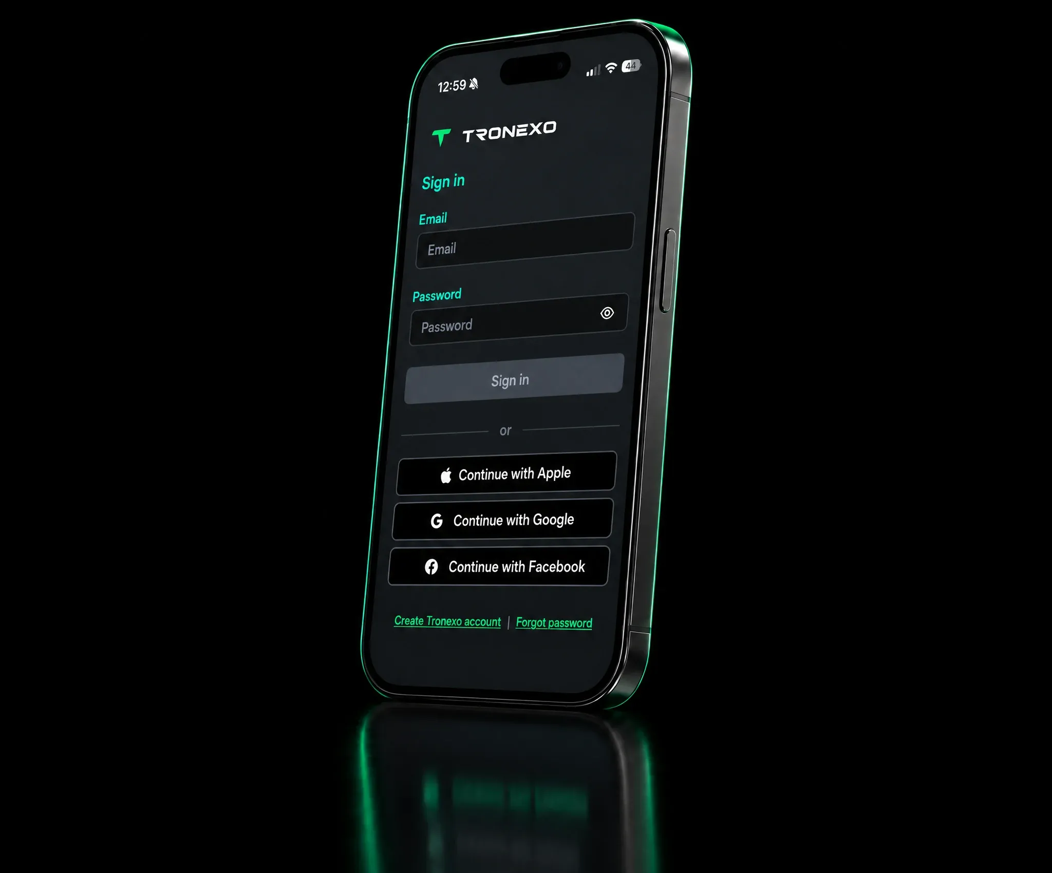 The TRONEXO mobile app